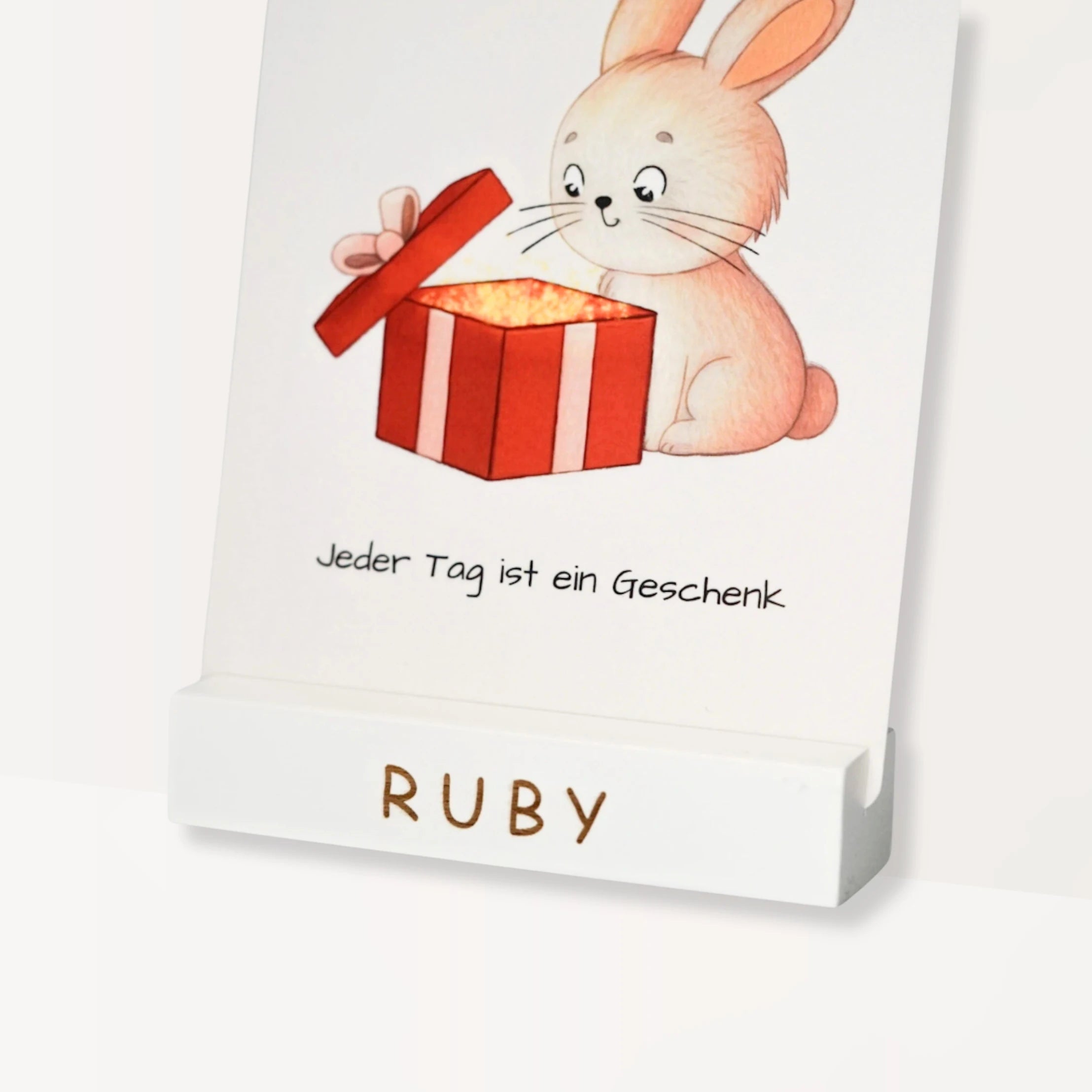 montessori kartenhalter für kinder affirmationskarten personalisiert in weiss