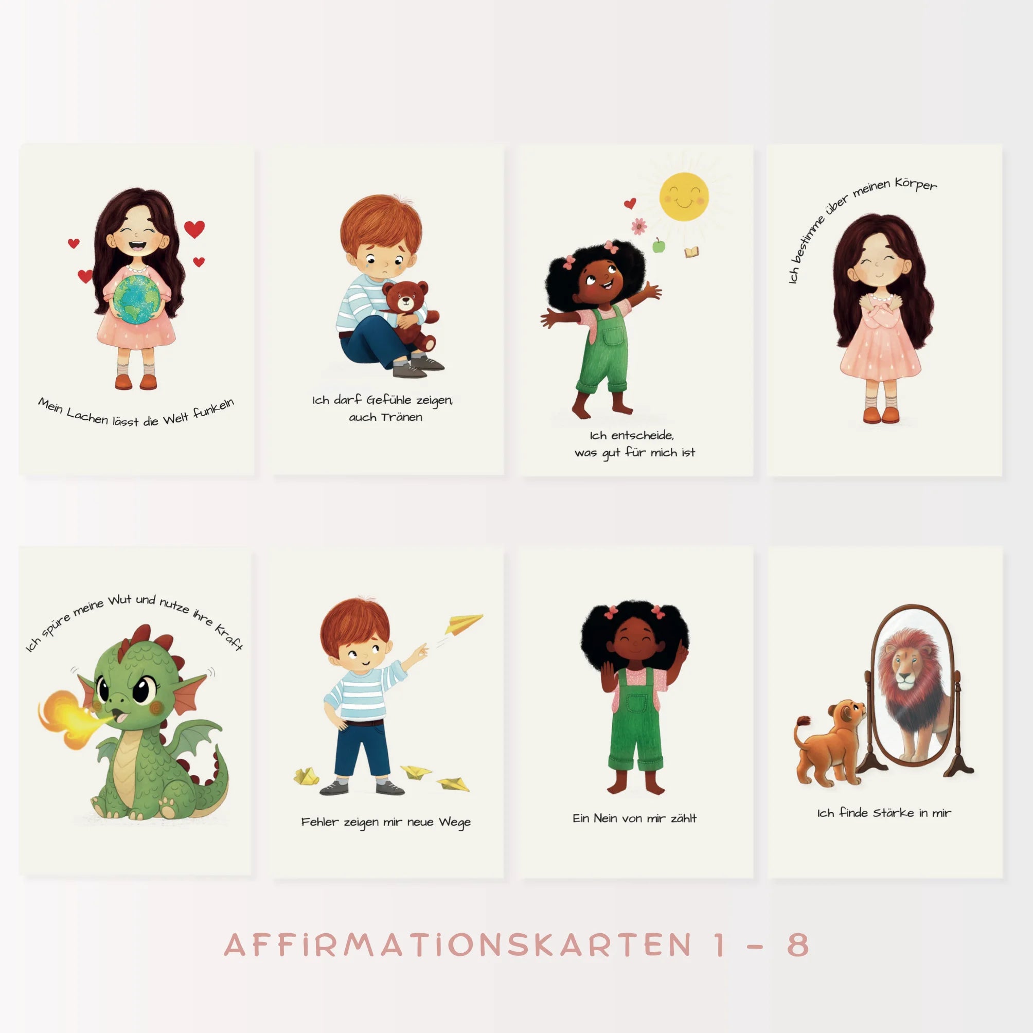 Affirmationskarten für Kinder | 22 Karten für Selbstvertrauen & innere Stärke | DIN A6
