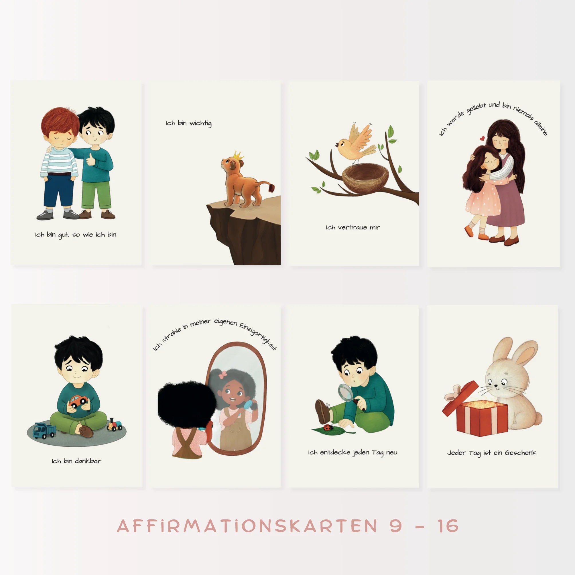 Affirmationskarten für Kinder | 22 Karten für Selbstvertrauen & innere Stärke | DIN A6