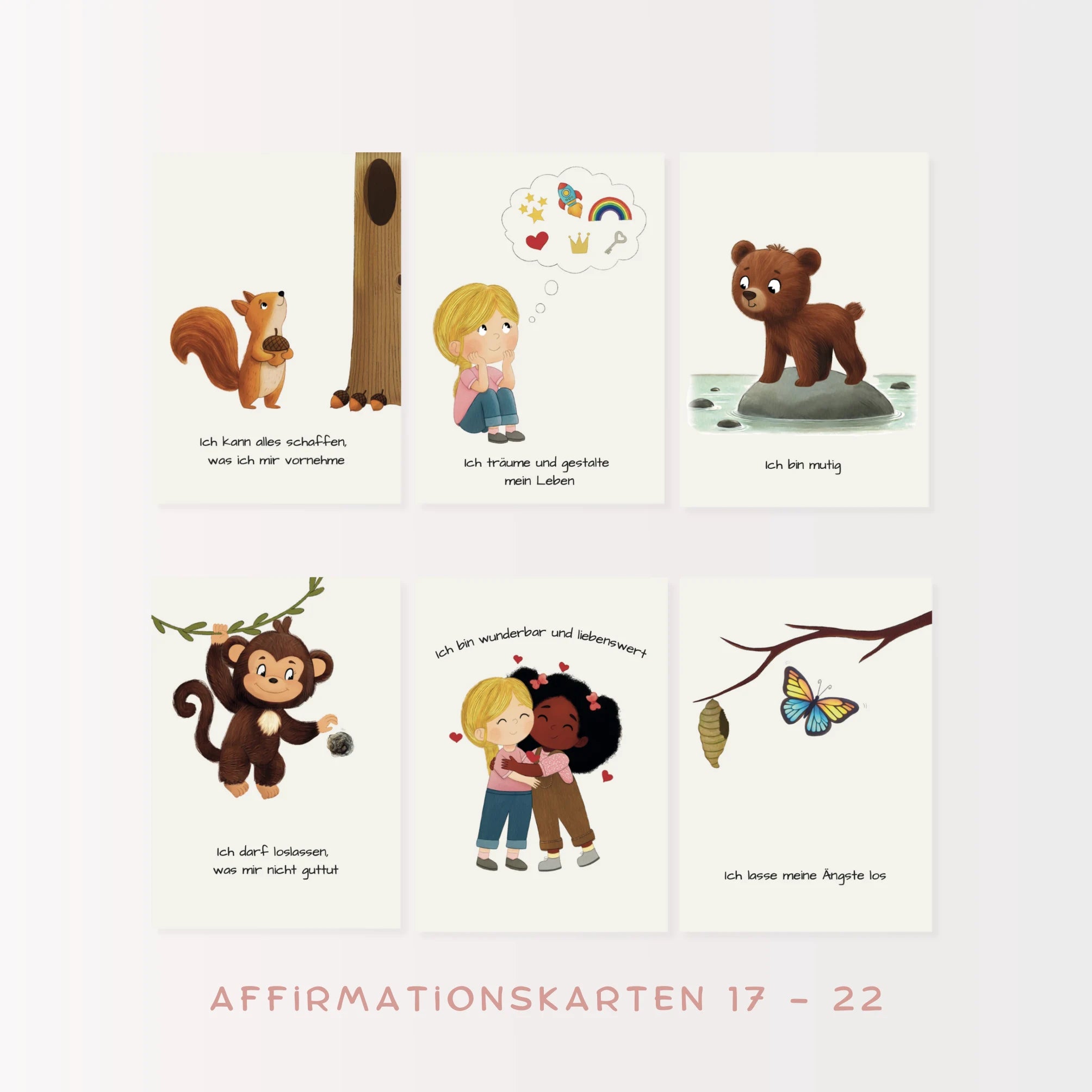Affirmationskarten für Kinder | 22 Karten für Selbstvertrauen & innere Stärke | DIN A6