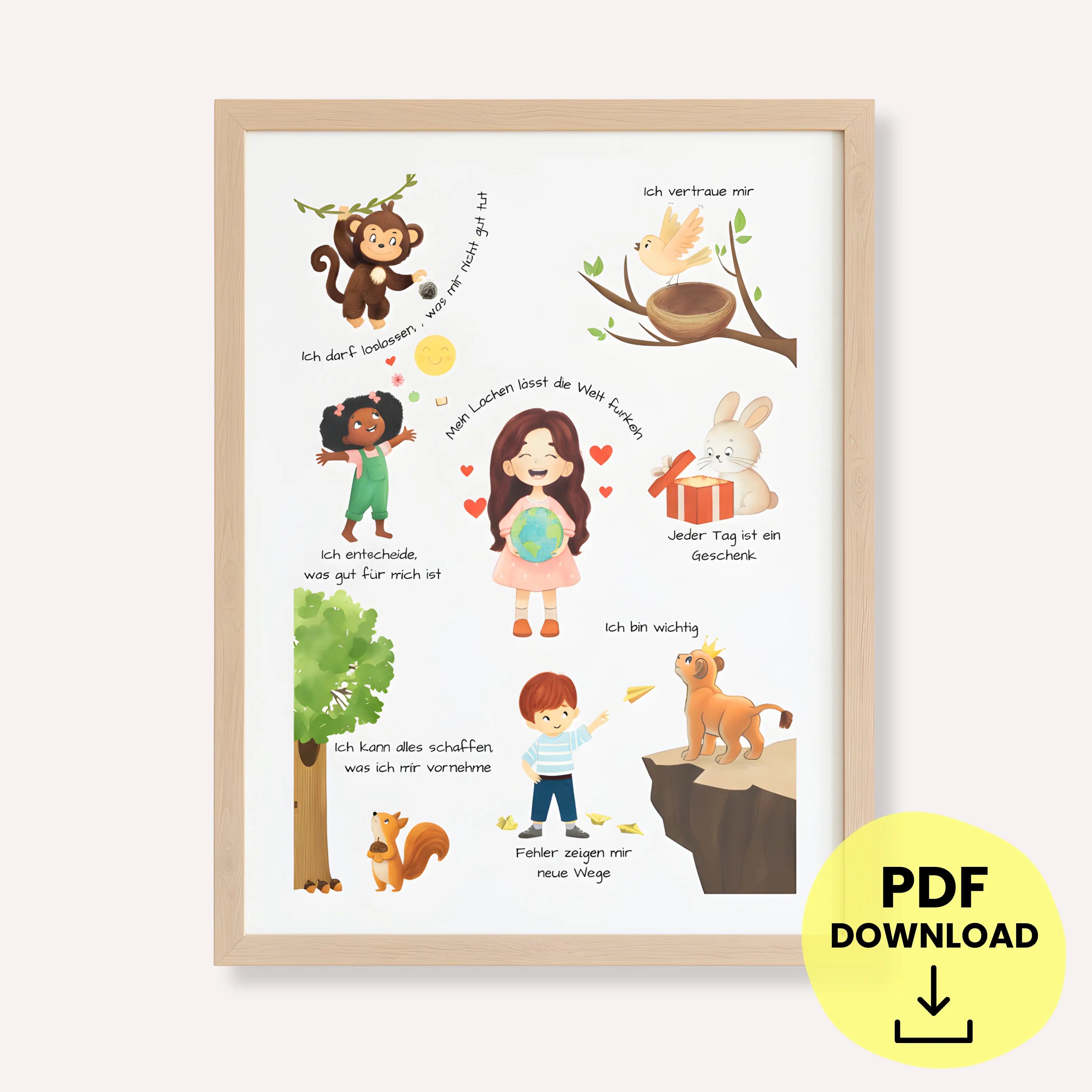 Affirmationsposter für Kinder zum Ausdrucken | Formate A4, A3, A2 (PDF Download)