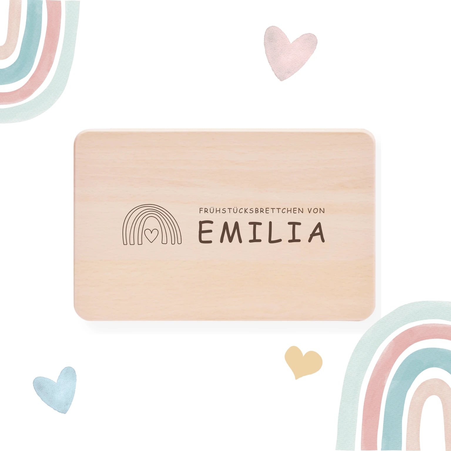 Frühstücksbrettchen für Kinder - personalisiert | RAINBOW