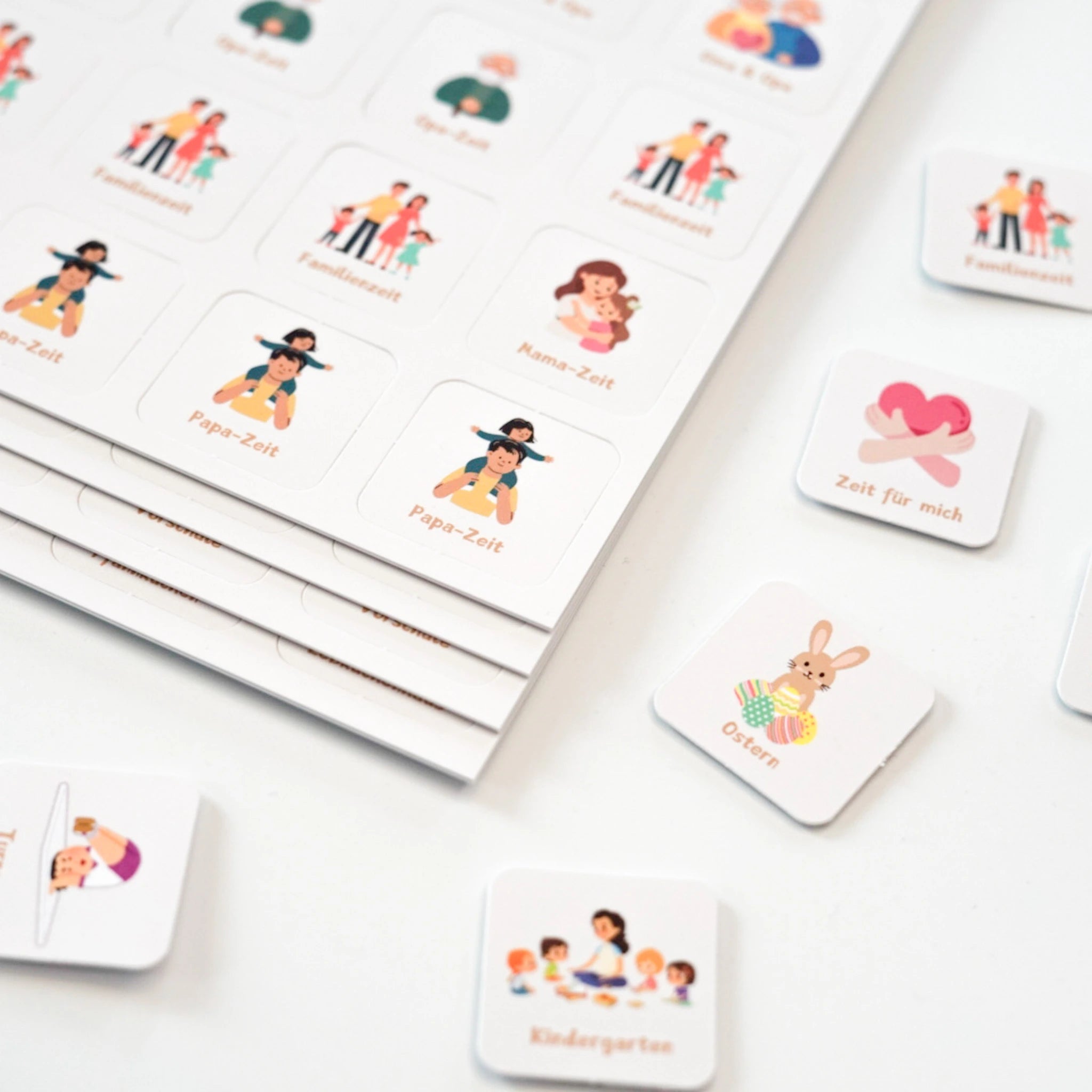 Routinekarten für Wochenplaner Kinder - Detailansicht der Symbolkarten