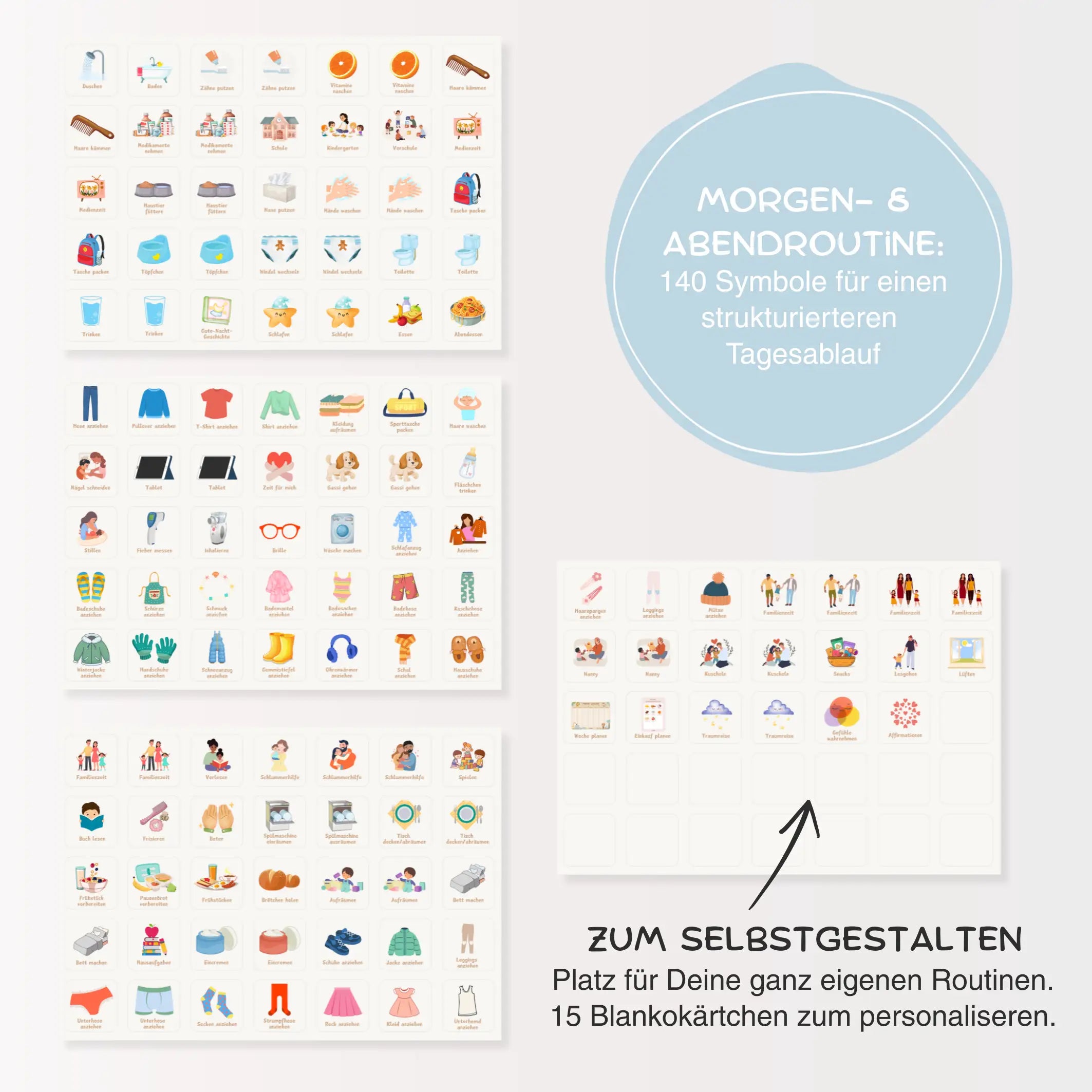 routineplaner kinder symbolkarten übersicht