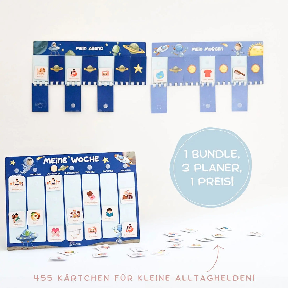 routineplaner & wochenplaner Starter Set planeten für kinder