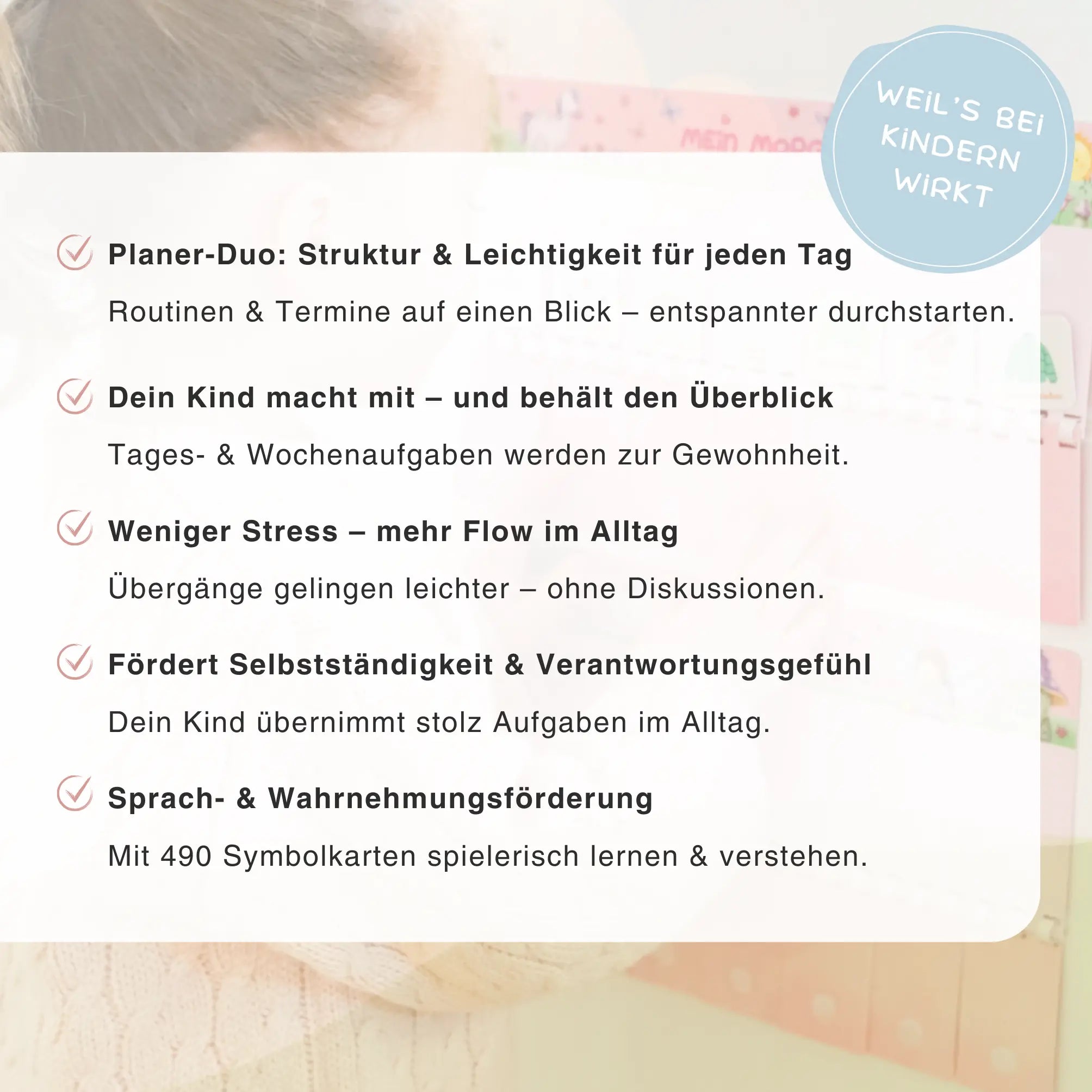 Vorteile des Routineplaner & Wochenplaner Starter Sets Zauberwald - Selbstständigkeit, Struktur und Zeitmanagement für Kinder