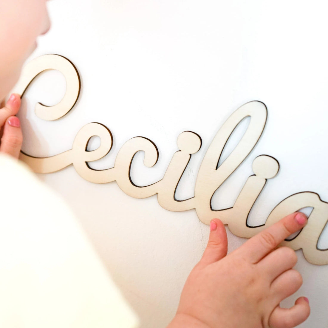 personalisierter schriftzug für kinder in detailansicht