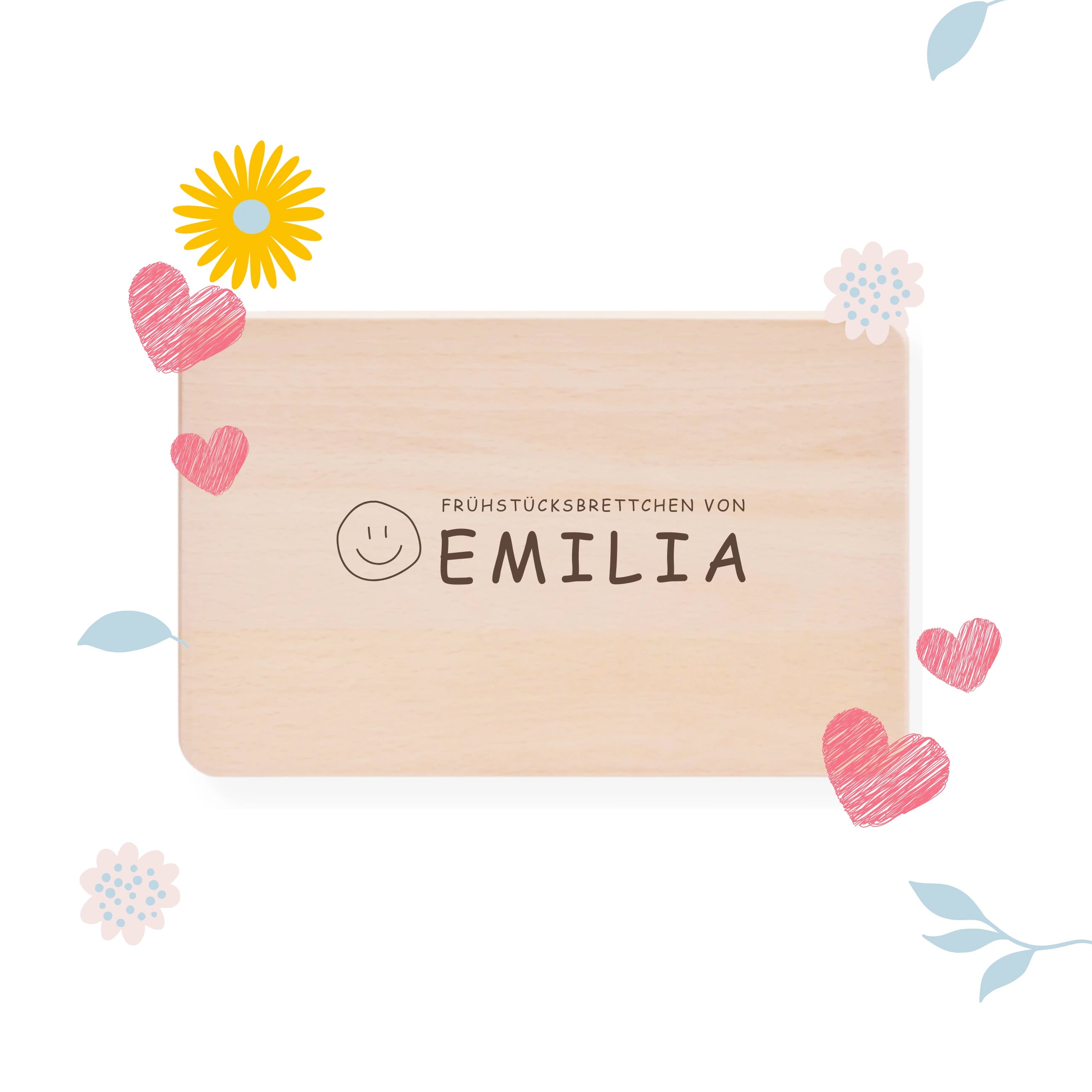Frühstücksbrettchen für Kinder - personalisiert | SMILEY