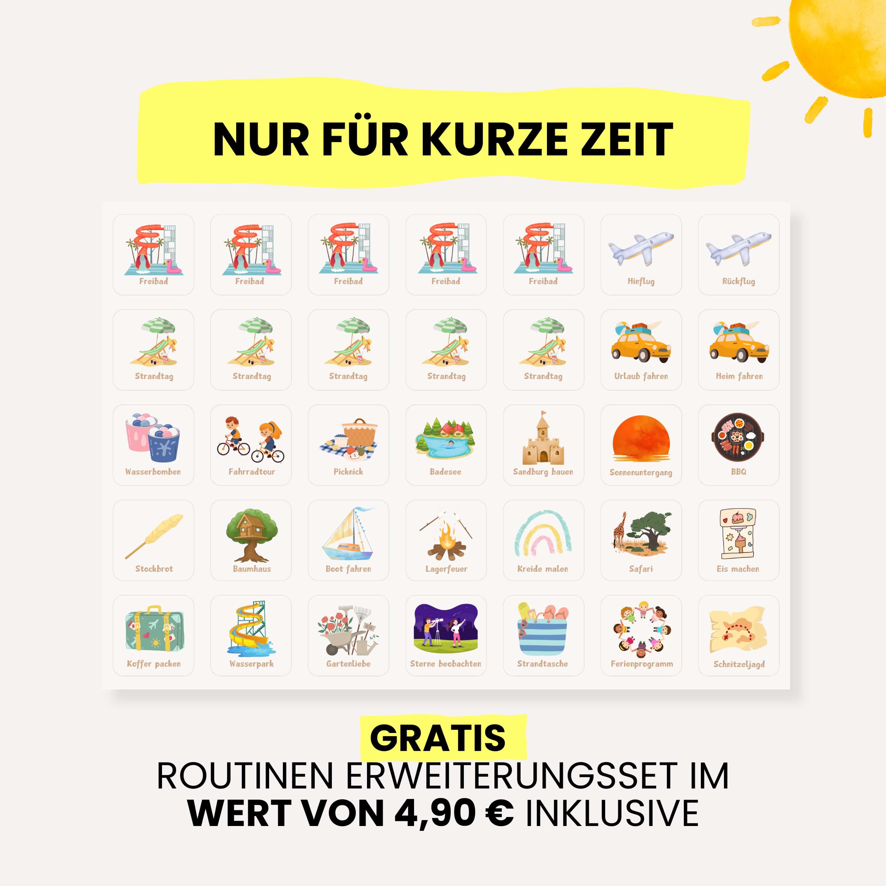 Routineplaner & Wochenplaner Starter Set – REGENBOGEN (inkl. 490 Symbole)