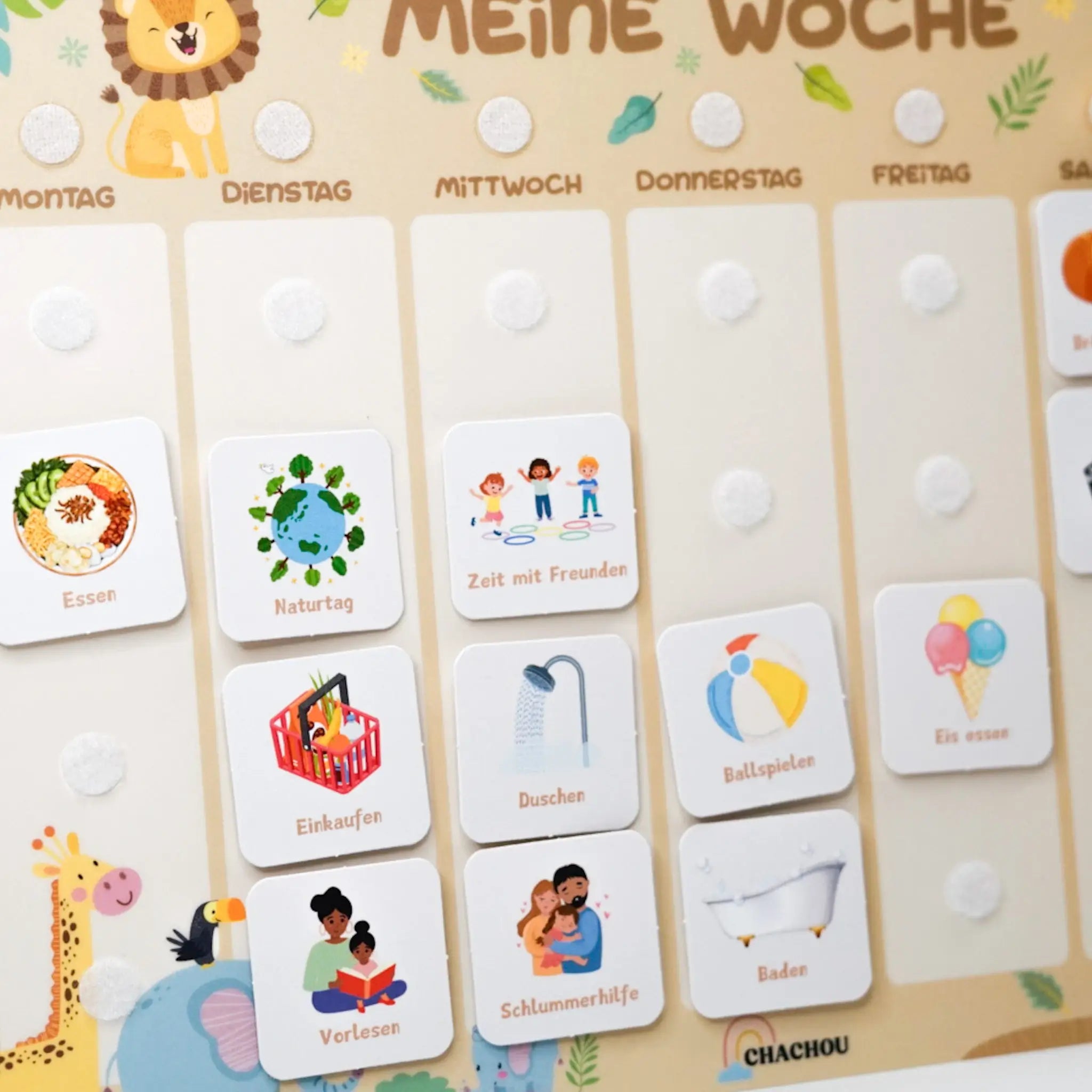 wochenplaner für kinder im wildlife in nahaufnahme
