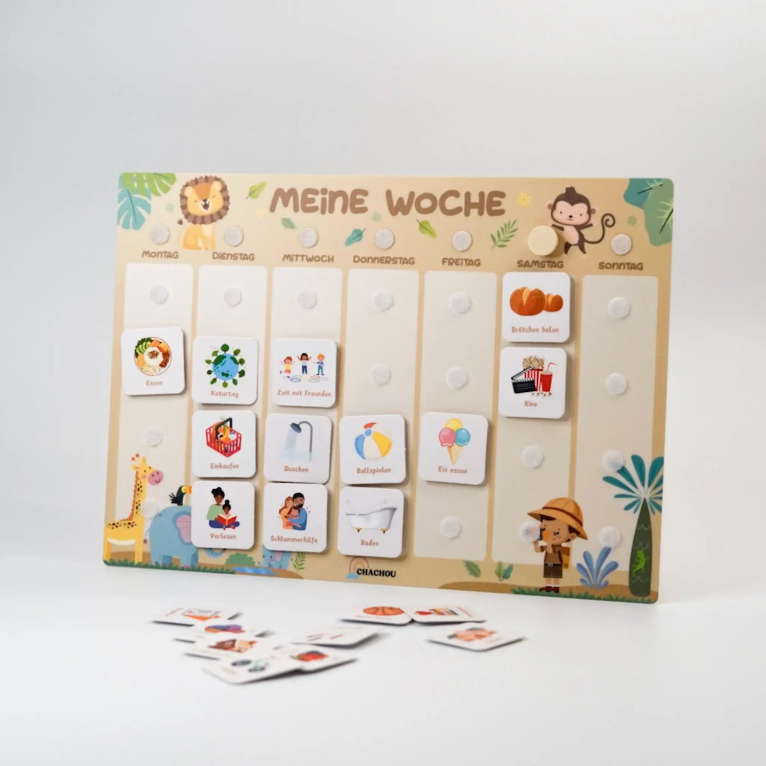 wochenplaner für kinder im wildlife design