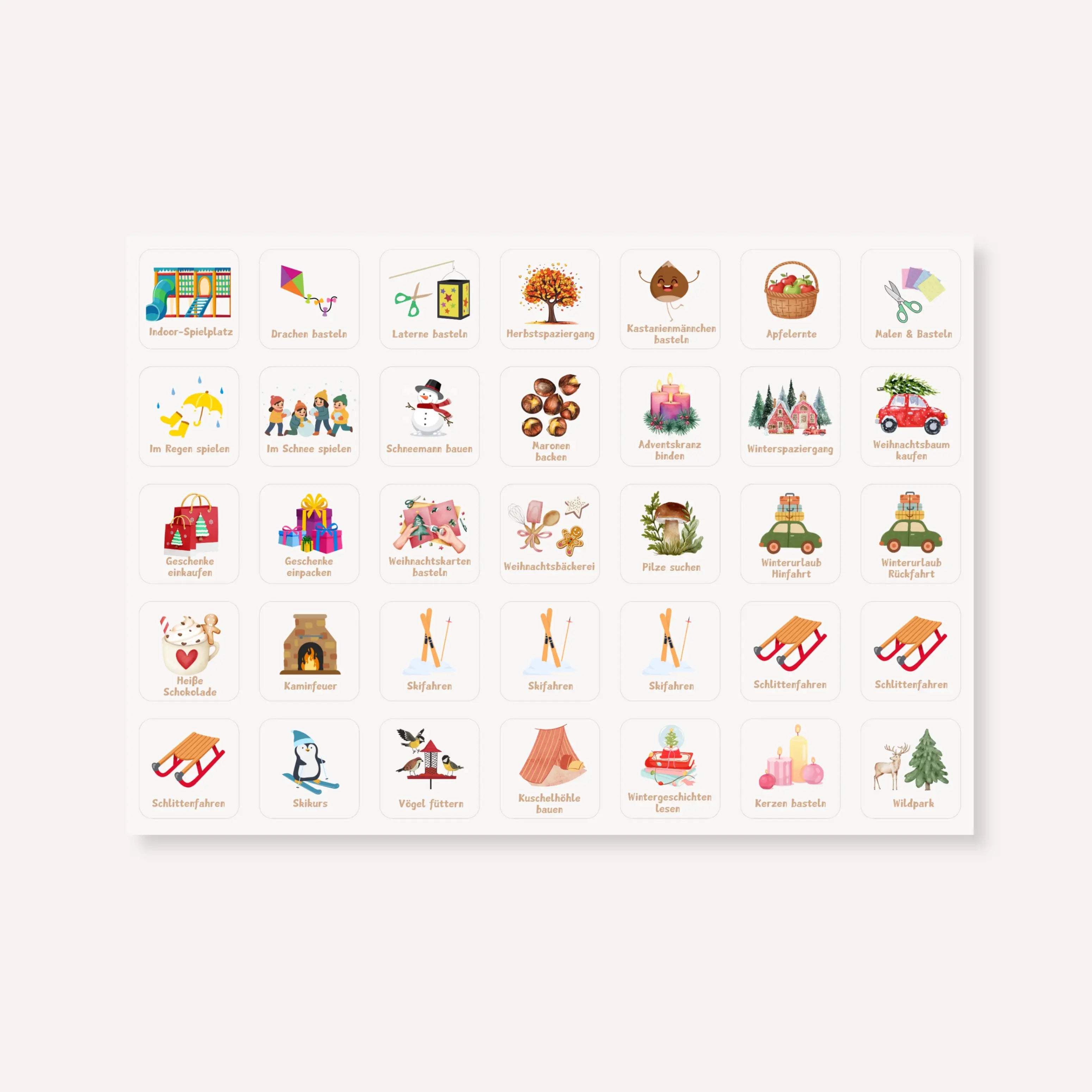 Wochenplaner Symbolkarten (Einzelseite)