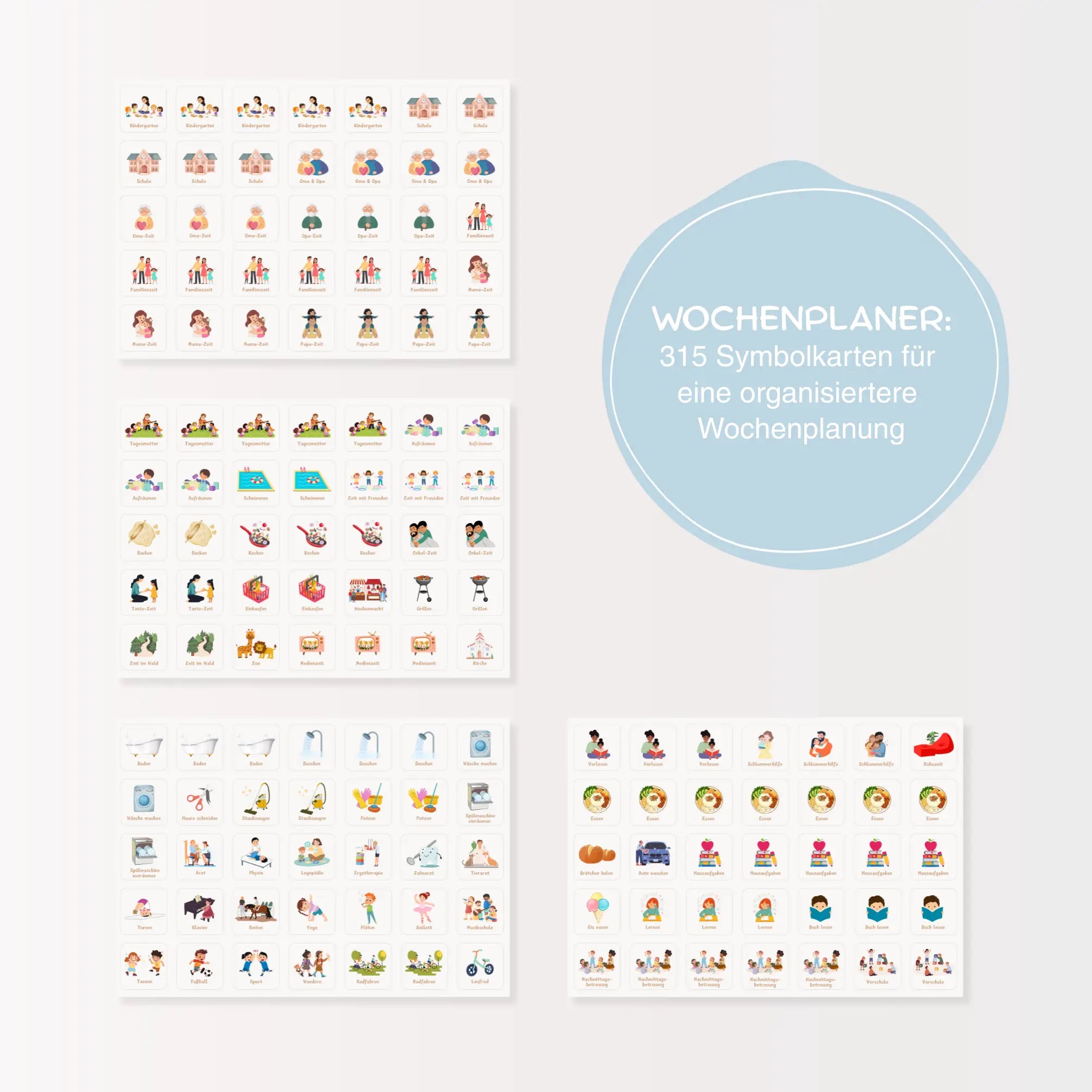 wochenplaner kinder symbolkarten übersicht teil 1