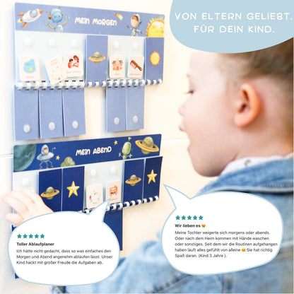 Routineplaner Kinder – PLANETEN 2er-Set mit 140 Symbolkarten