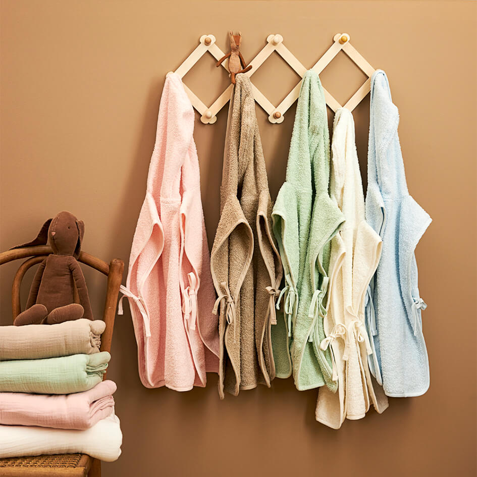 Baby Badeponcho mit Kapuze - Soft Green