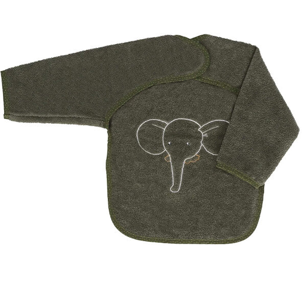 Frontansicht Sterntaler Ärmellätzchen Elefant Eddy in dunkelgrün