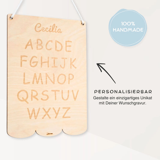 ABC Lerntafel für Kinder | Personalisiert