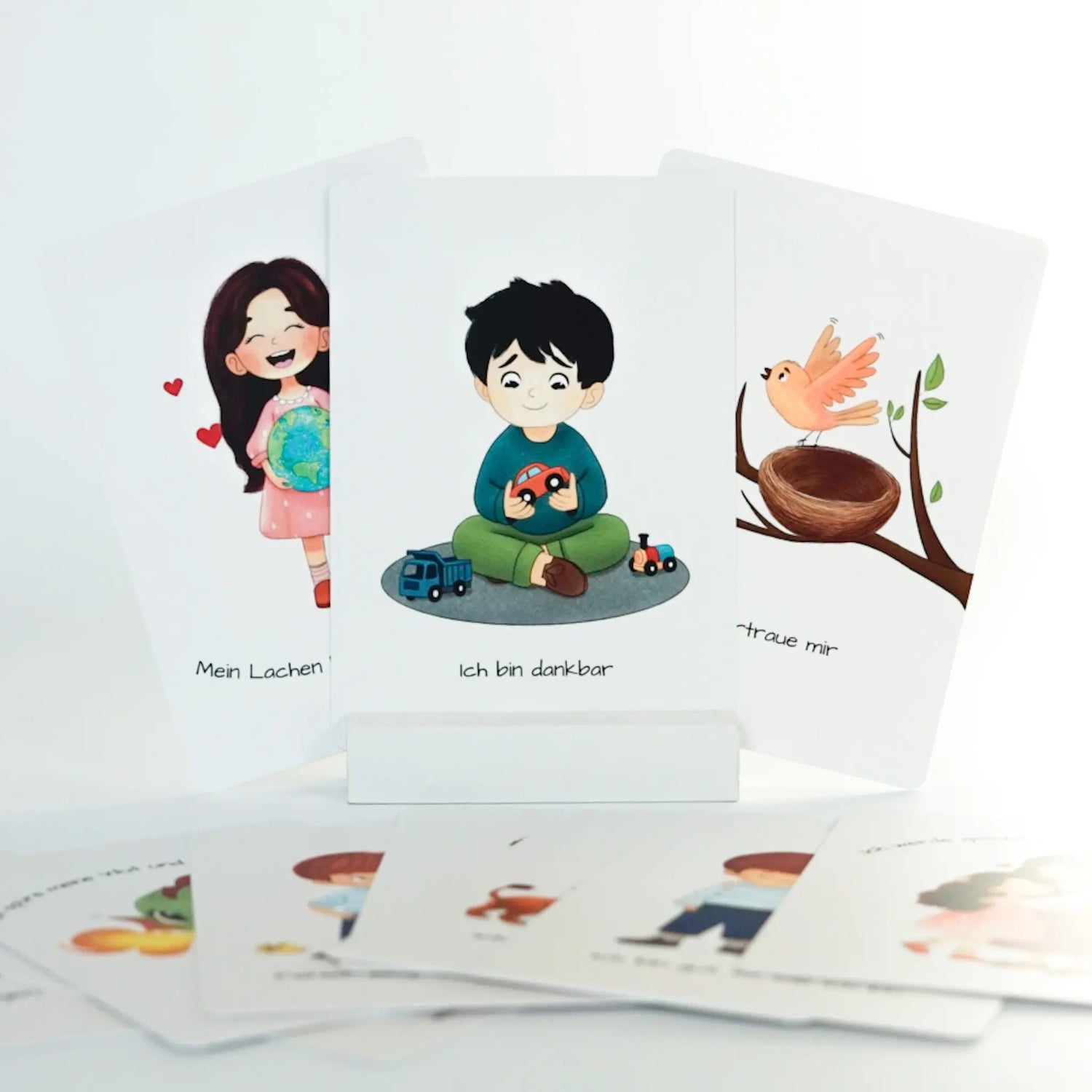 affirmationskarten für kinder in kartenhalter