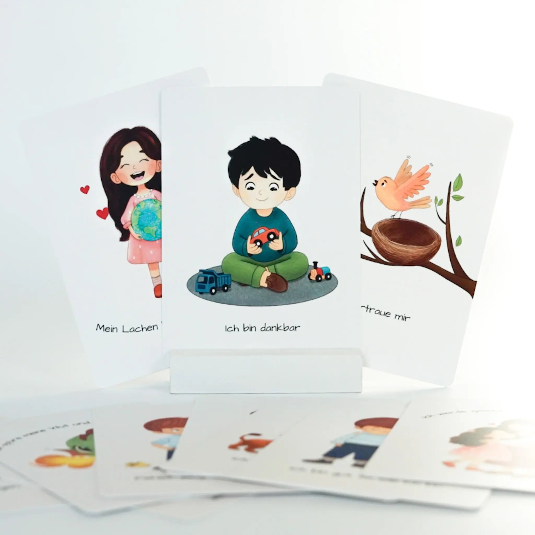 affirmationskarten für kinder in kartenhalter