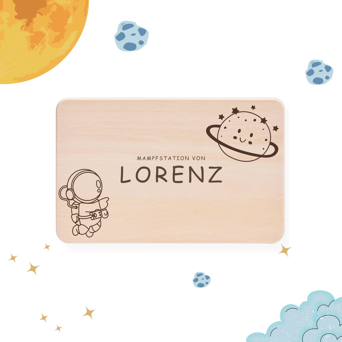 Frühstücksbrettchen für Kinder - personalisiert | SPACE