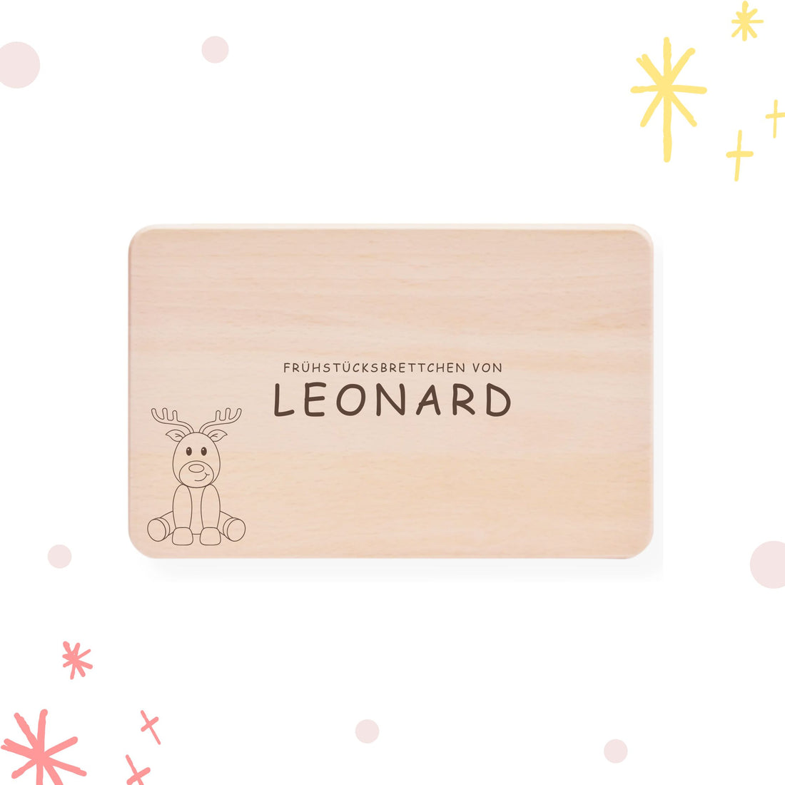 Frühstücksbrettchen für Kinder - personalisiert | Rentier