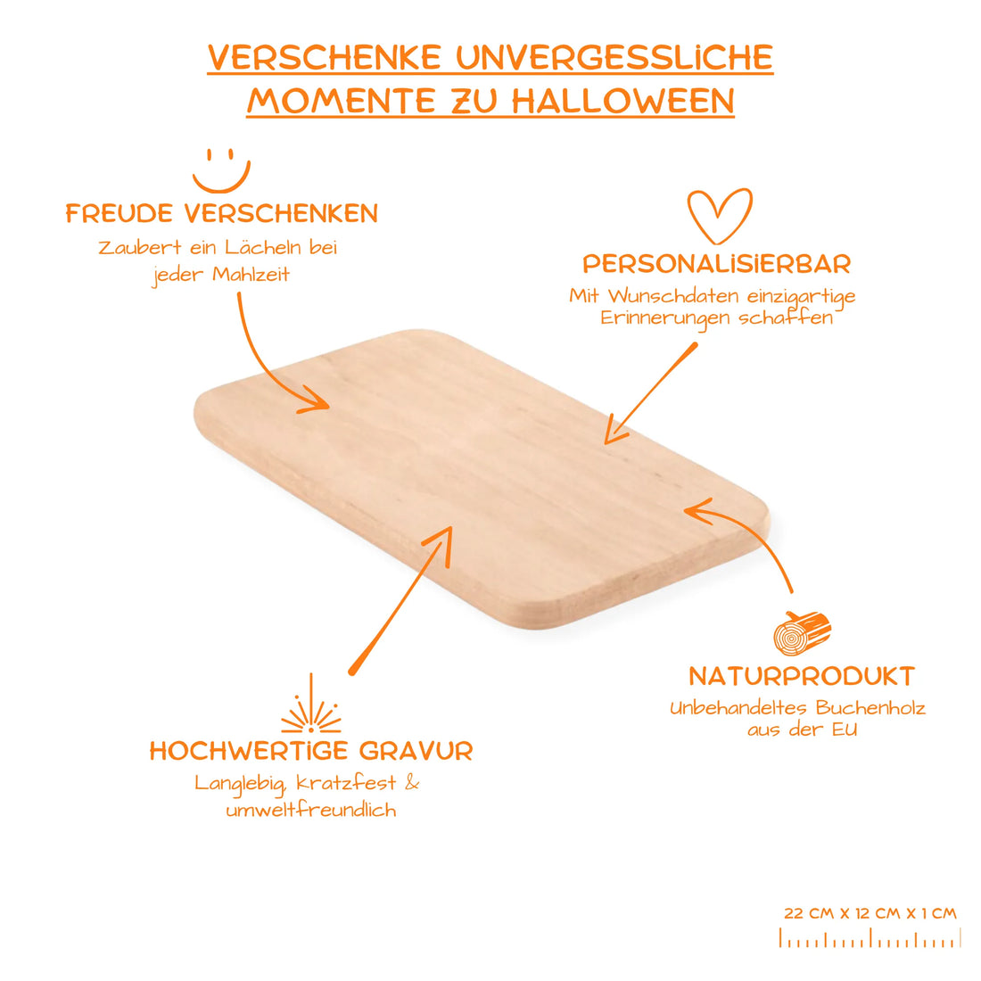 Frühstücksbrettchen für Kinder - personalisiert | Kürbis (limited)