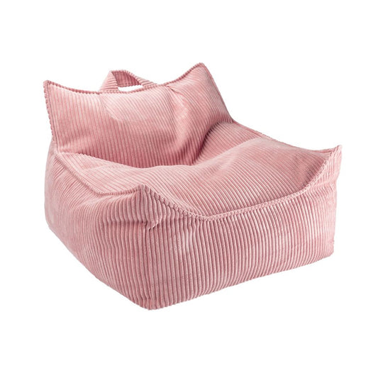 kinder sitzsack von wigiwama aus cord in rosa