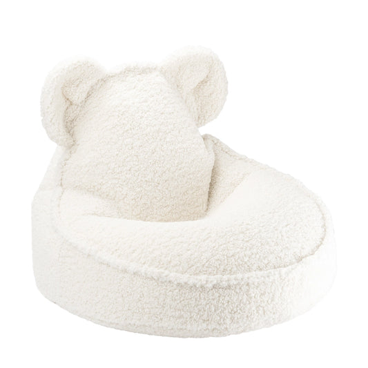 kinder sitzsack teddy bear von wigiwama aus teddystoff in creme