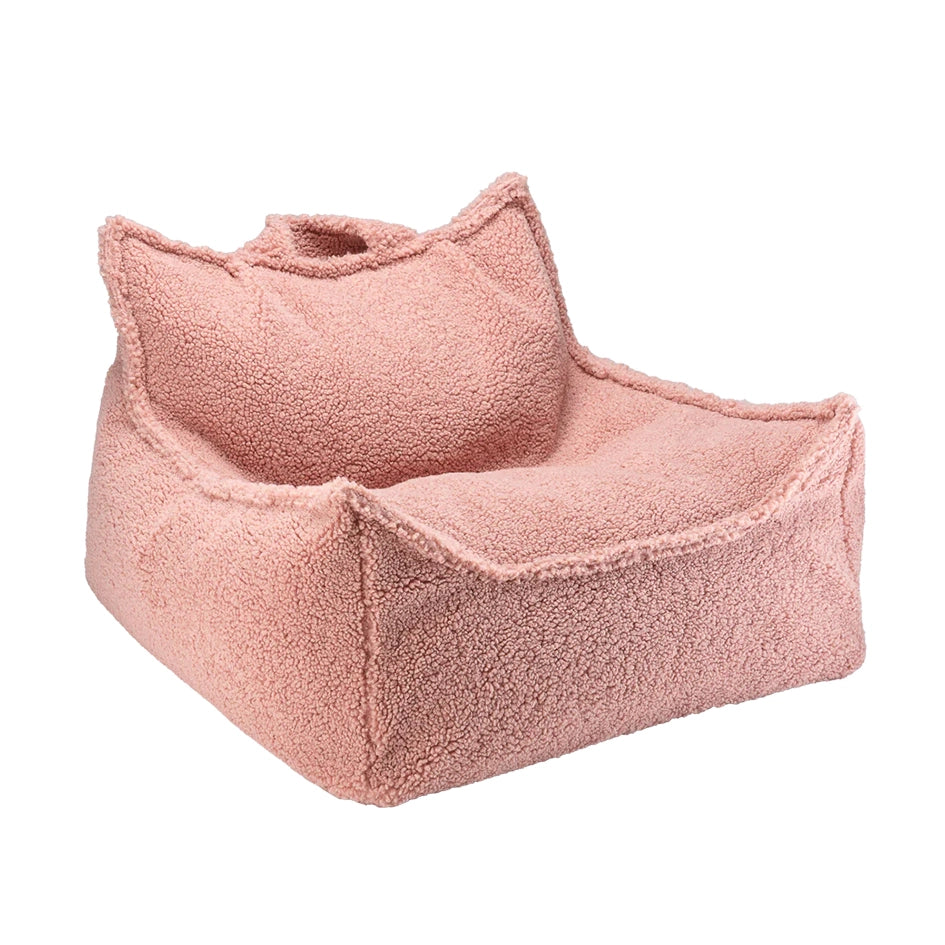 kinder sitzsack von wigiwama aus teddystoff in rosa