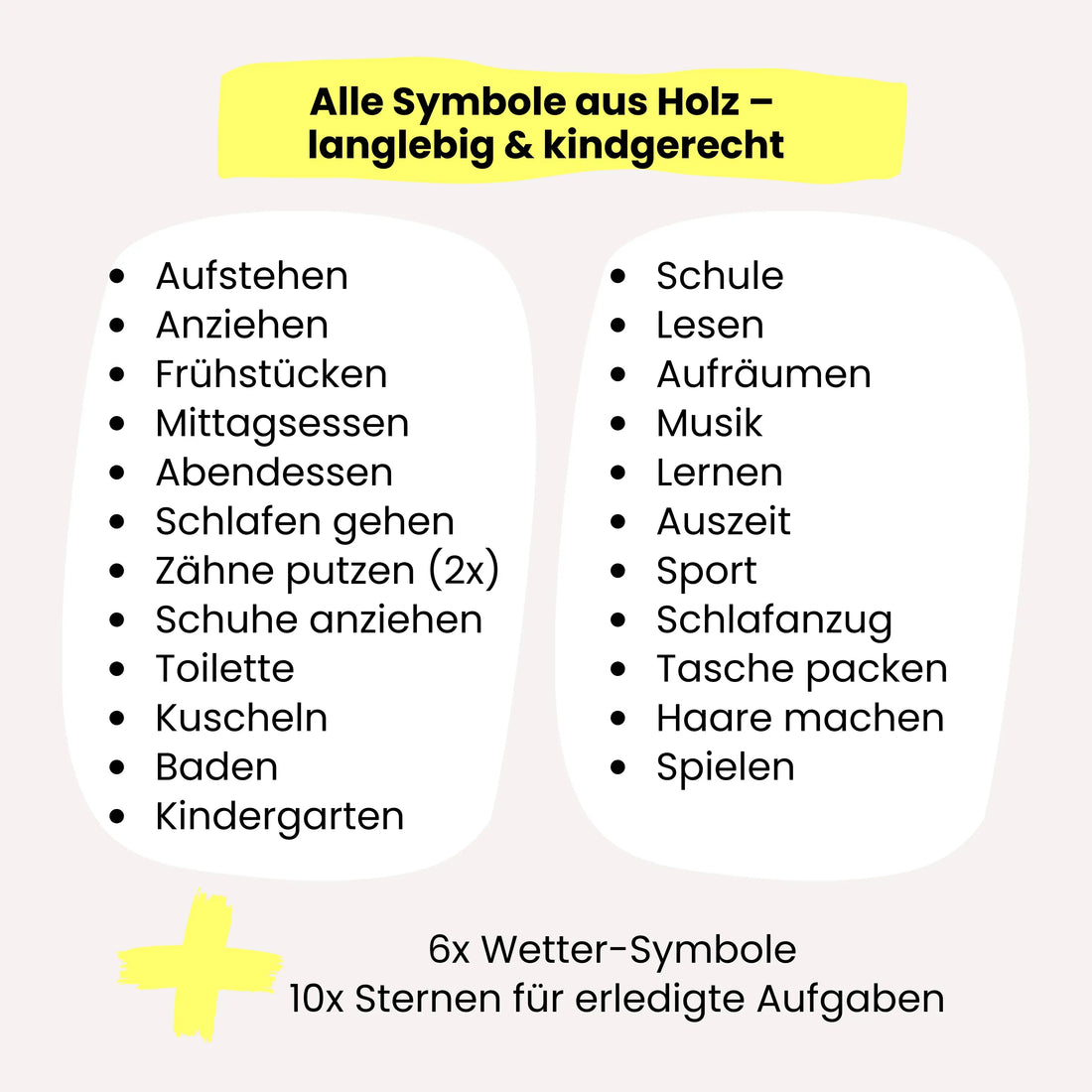 Routineplaner für Kinder – Holz | Personalisiert | Morgen &amp; Abend (inkl. 24 Symbole)