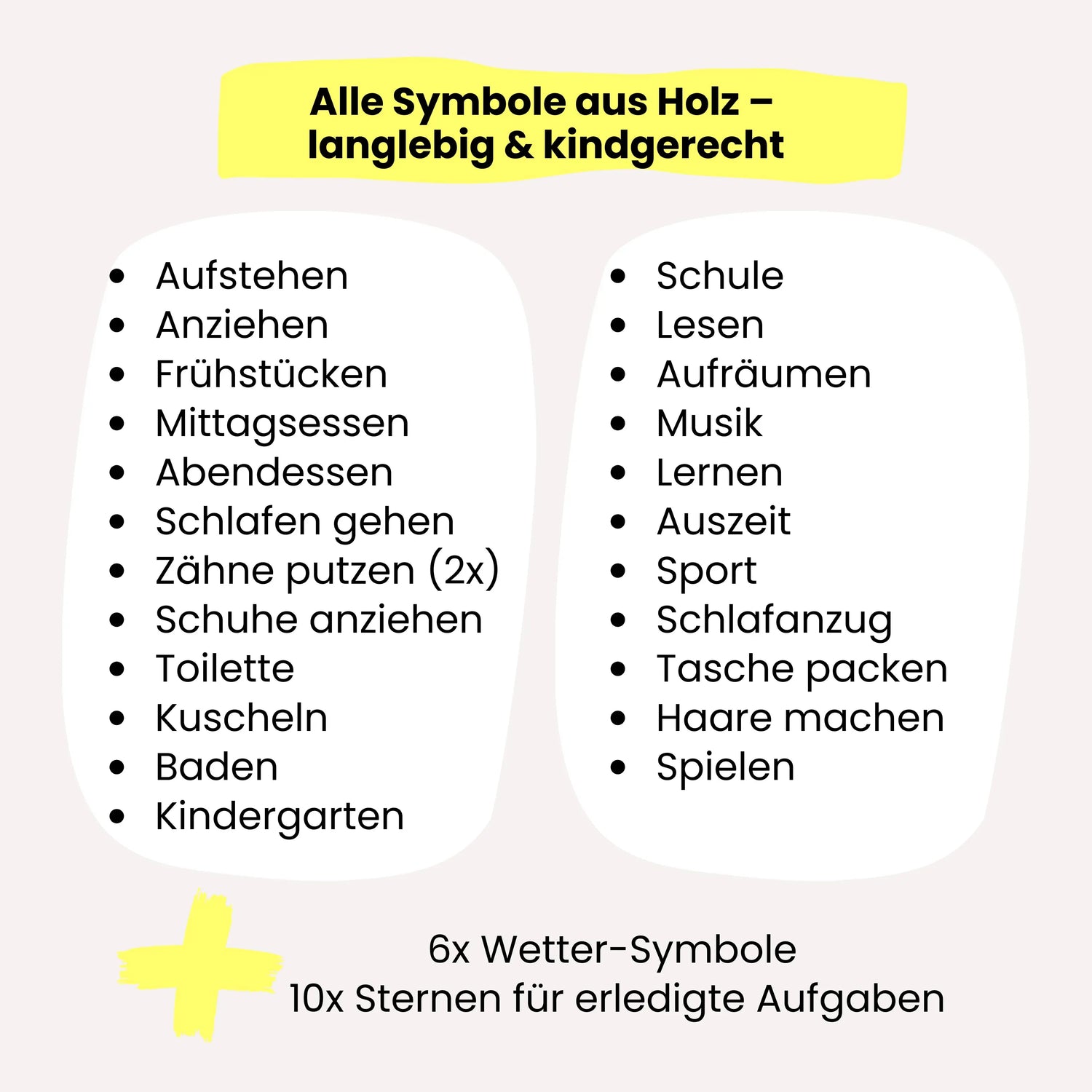 Routineplaner für Kinder – Holz | Personalisiert | Morgen &amp; Abend (inkl. 24 Symbole)