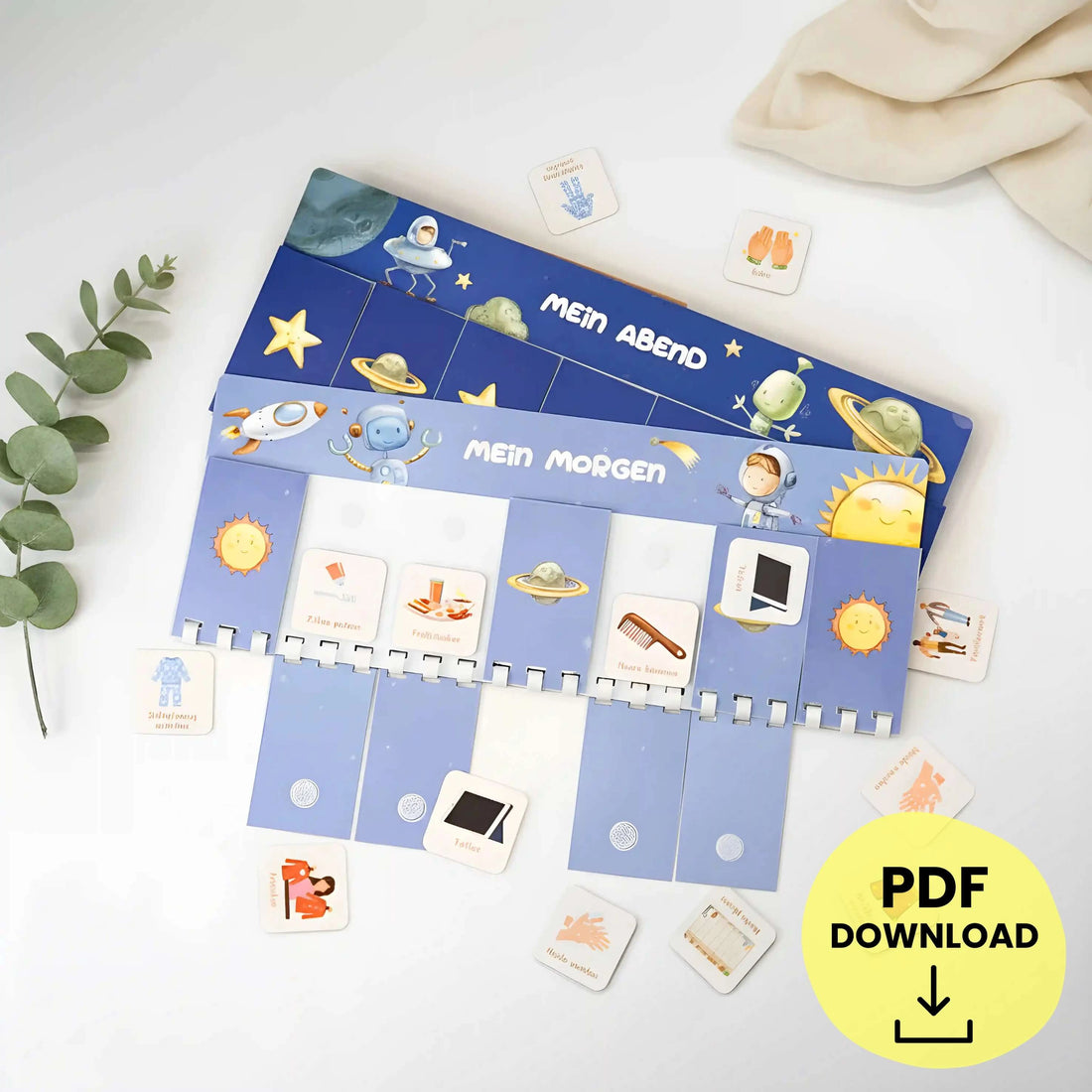 Routineplaner für Kinder – PLANETEN | Morgen &amp; Abend (inkl. 175 Symbole) PDF Download