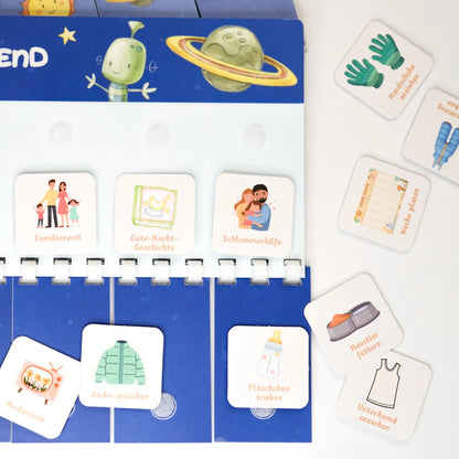 Routineplaner Kinder – PLANETEN 2er-Set mit 140 Symbolkarten