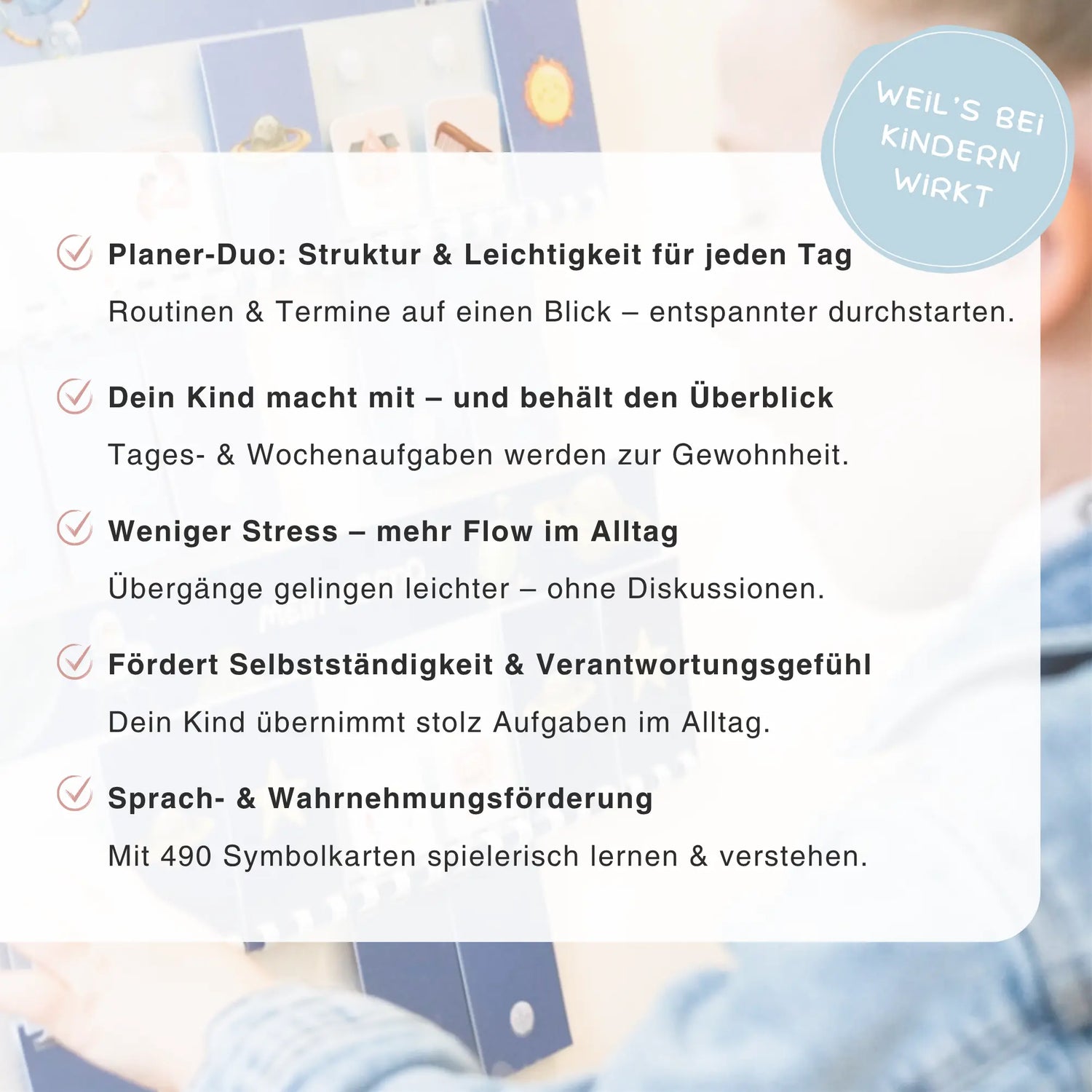 routineplaner &amp; wochenplaner Starter Set planeten für kinder vorteile