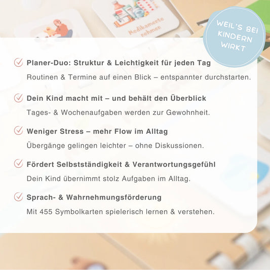 Routineplaner & Wochenplaner Set für Kinder – Wildlife inkl. 455 Symbolkarten