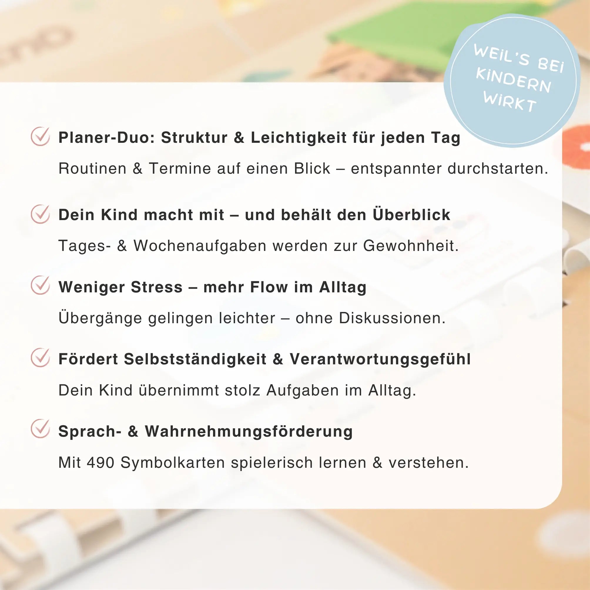 routineplaner &amp; wochenplaner Starter Set wildlife für kinder vorteile