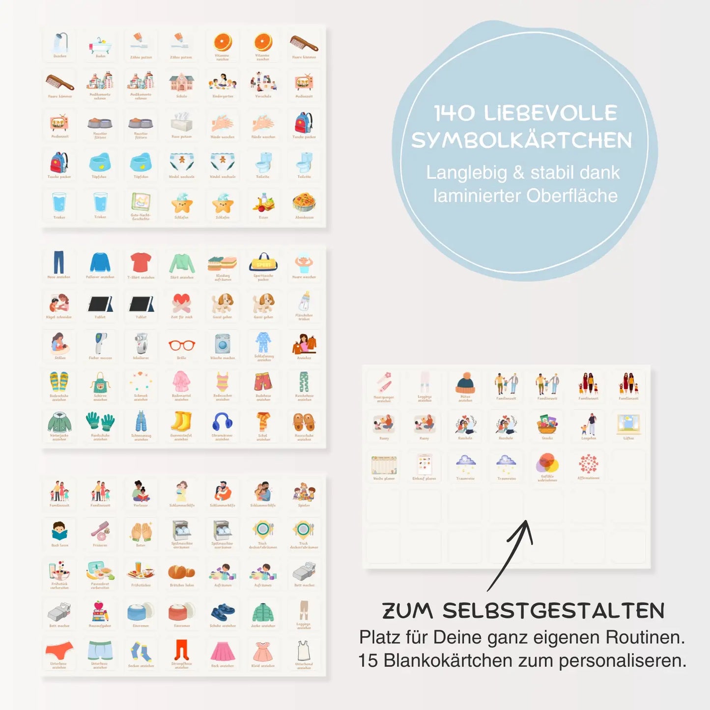 Routineplaner Kinder – WILDLIFE 2er-Set mit 140 Symbolkarten