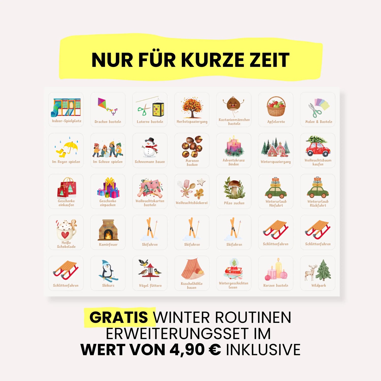 Routineplaner &amp; Wochenplaner Starter Set – REGENBOGEN (inkl. 490 Symbole)