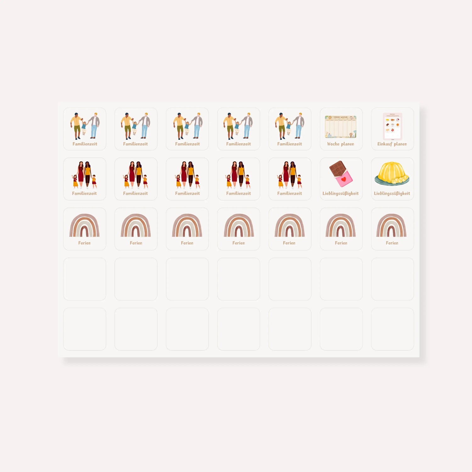 Wochenplaner Symbolkarten (Einzelseite)